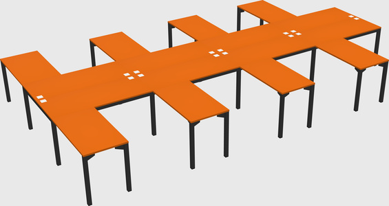 Shared l-shaped desk