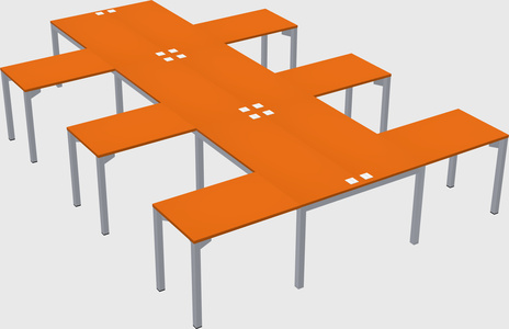 Shared l-shaped desk