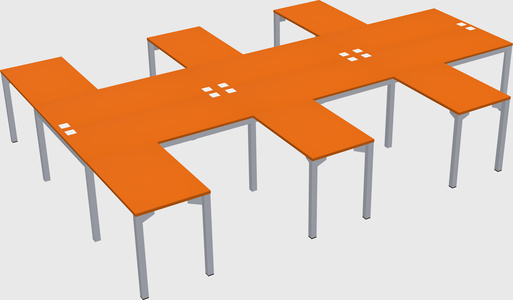 Shared l-shaped desk