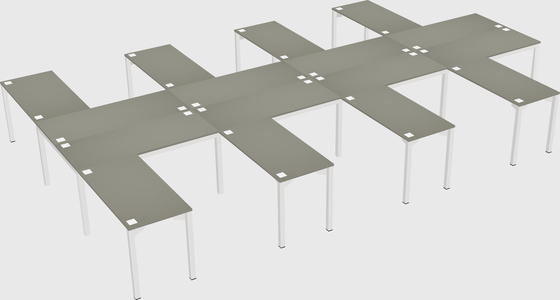 Shared l-shaped desk