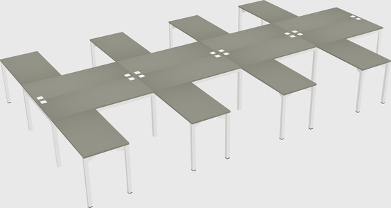 Shared l-shaped desk