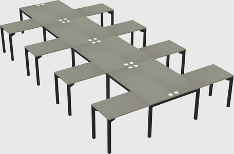 Shared l-shaped desk