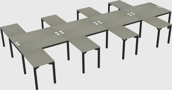Shared l-shaped desk