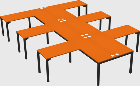 Shared l-shaped desk