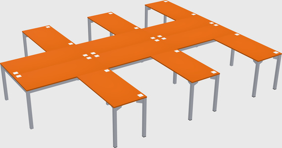 Shared l-shaped desk