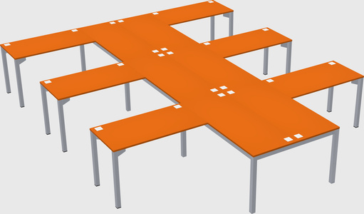 Shared l-shaped desk
