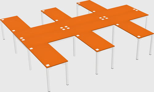 Shared l-shaped desk