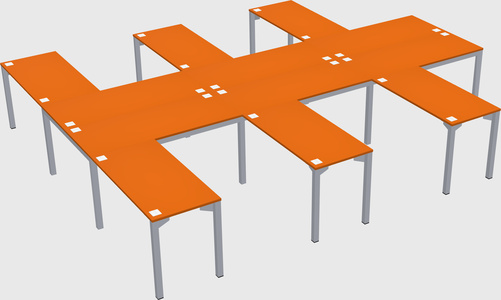 Shared l-shaped desk