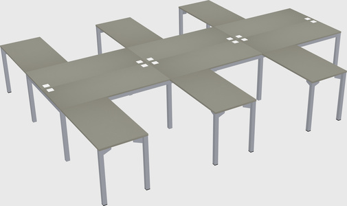 Shared l-shaped desk
