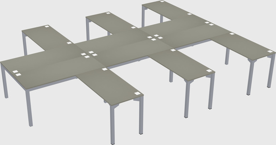 Shared l-shaped desk