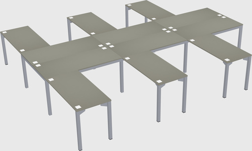 Shared l-shaped desk