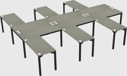 Shared l-shaped desk