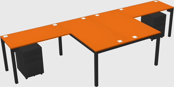 Shared l-shaped desk