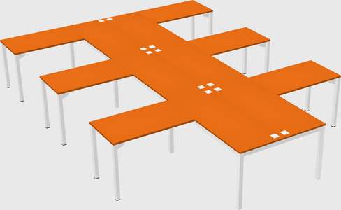 Shared l-shaped desk