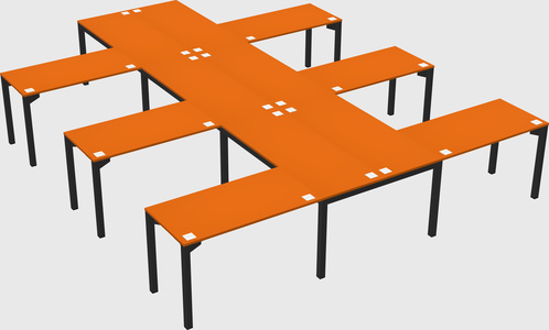 Shared l-shaped desk