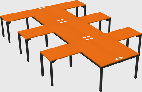 Shared l-shaped desk