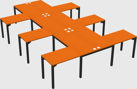 Shared l-shaped desk