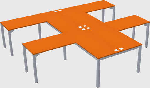 Shared l-shaped desk