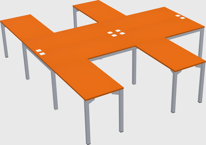 Shared l-shaped desk