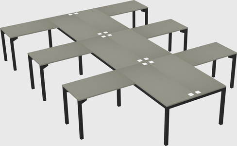 Shared l-shaped desk