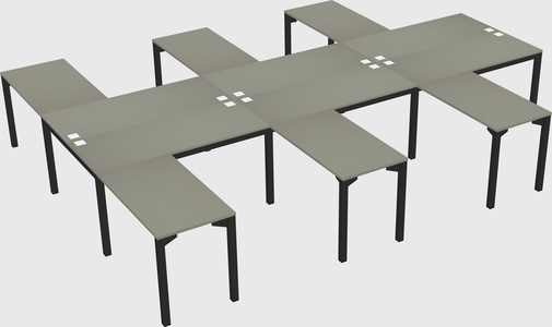Shared l-shaped desk