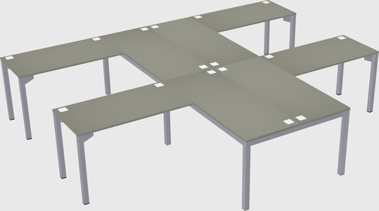 Shared l-shaped desk