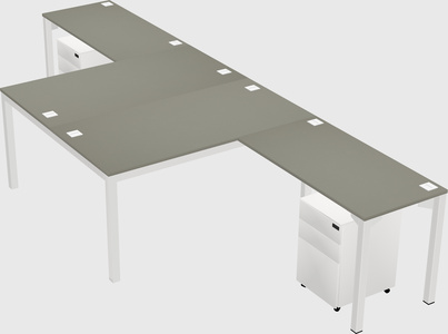 Shared l-shaped desk