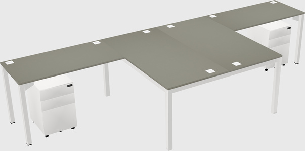 Shared l-shaped desk