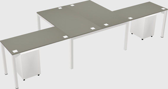 Shared l-shaped desk