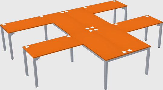 Shared l-shaped desk