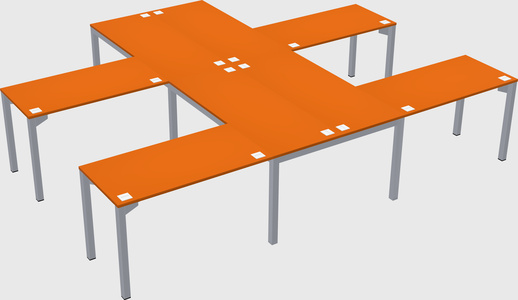 Shared l-shaped desk