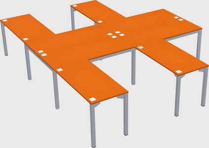 Shared l-shaped desk