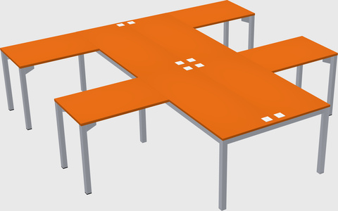 Shared l-shaped desk