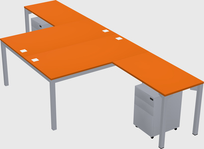 Shared l-shaped desk