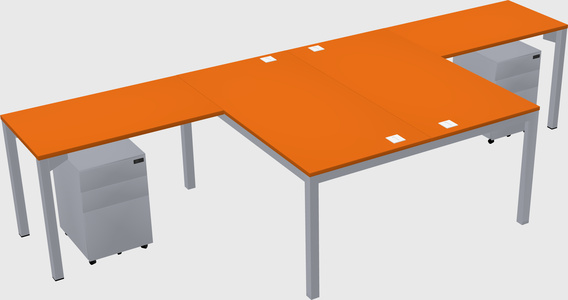 Shared l-shaped desk