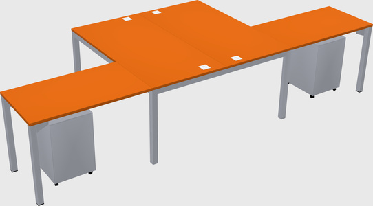 Shared l-shaped desk