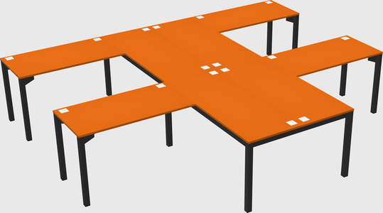 Shared l-shaped desk