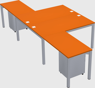 Shared l-shaped desk