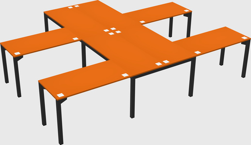 Shared l-shaped desk