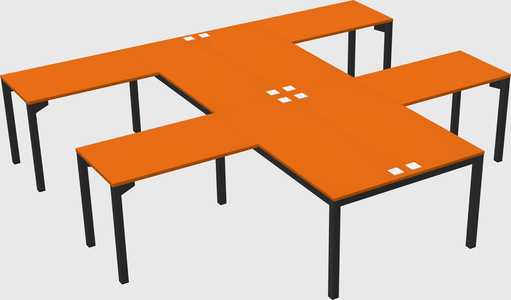 Shared l-shaped desk
