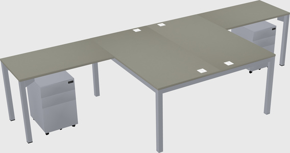 Shared l-shaped desk