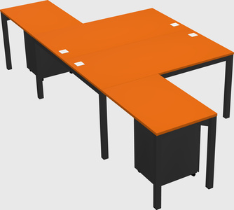 Shared l-shaped desk