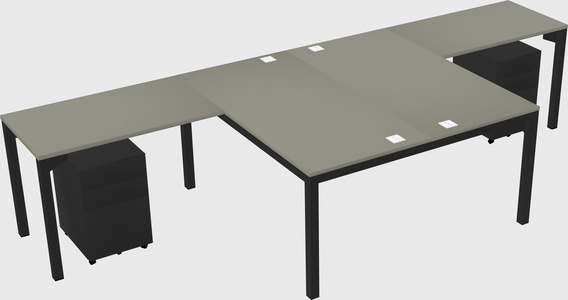 Shared l-shaped desk