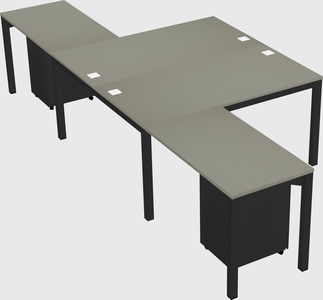 Shared l-shaped desk