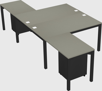 Shared l-shaped desk