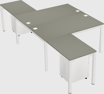 Shared l-shaped desk