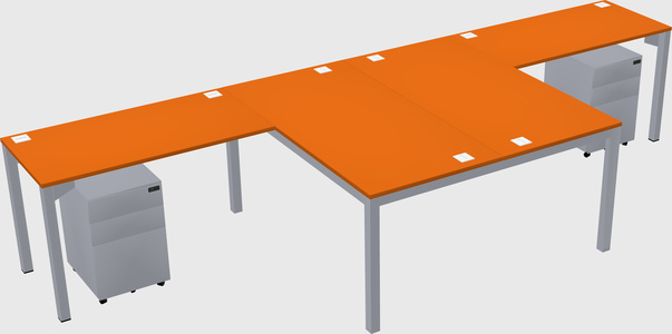Shared l-shaped desk