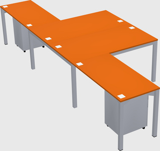 Shared l-shaped desk