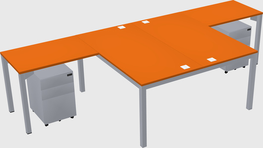Shared l-shaped desk