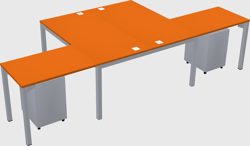 Shared l-shaped desk